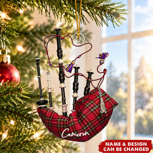 Custom Name Bagpipe Ornament, Personalized Bagpipe Ornament