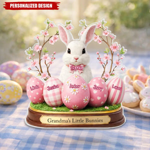 Easter Personalized Acrylic Block Plaque - Grandma's Little Bunnies - Heartfelt Gift For Grandma