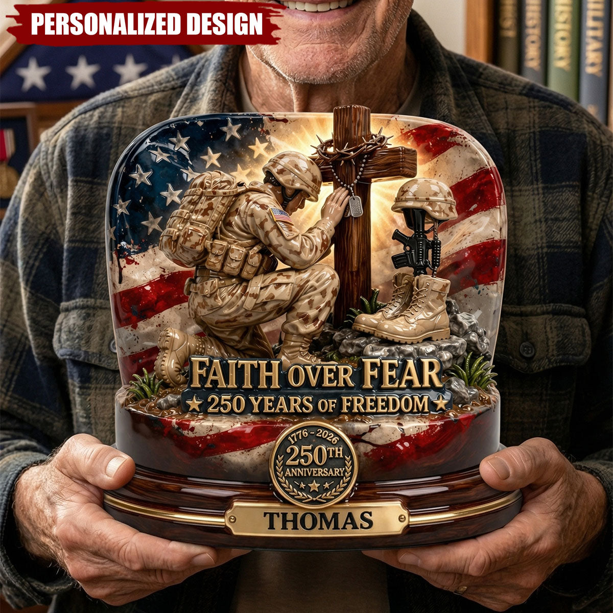 250th America Anniversary Acrylic Plaque - Personalized Gift For Veterans