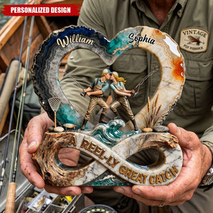 A Reel-ly Great Catch - Personalized Acrylic Plaque- Gifts For Fishing Couple