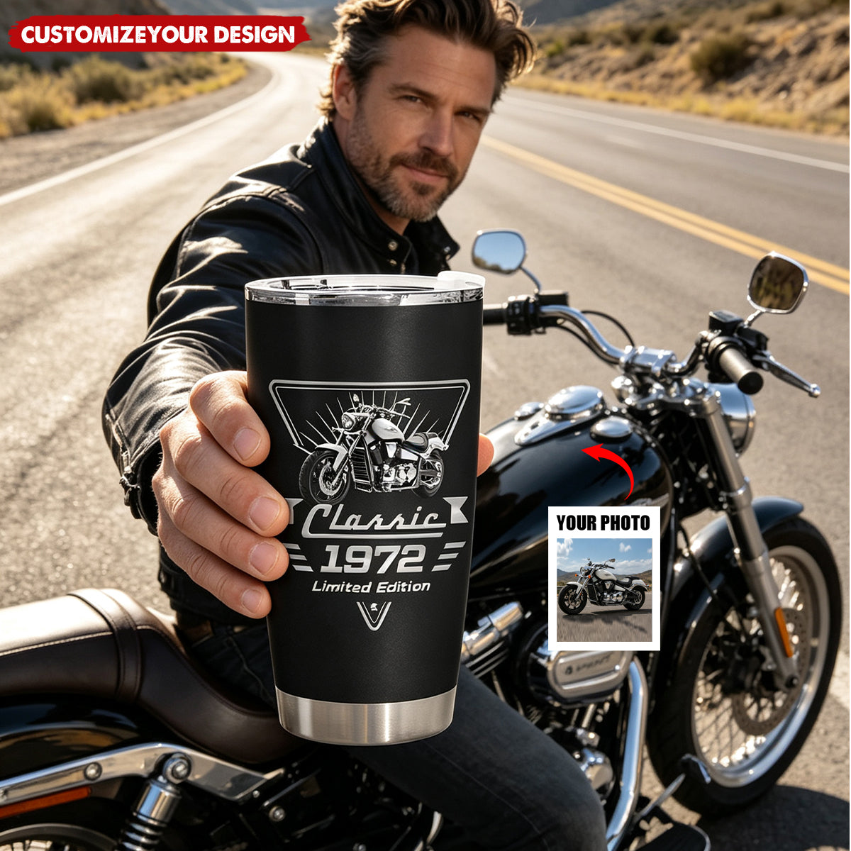 Custom Photo Classic Car Limited Edition - Personalized Tumbler