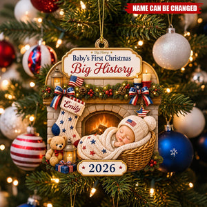 Personalized First Christmas Acrylic Ornament - Custom America 250th Anniversary Christmas Gifts